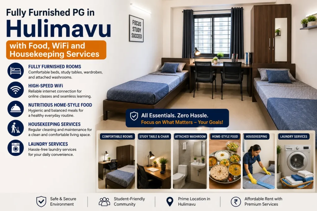 Fully Furnished PG in Hulimavu with Food